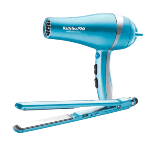 KIT PLANCHA ULTRADELGADA & SECADOR IONIC CELESTE - BABYLISSPRO - Imagen 2